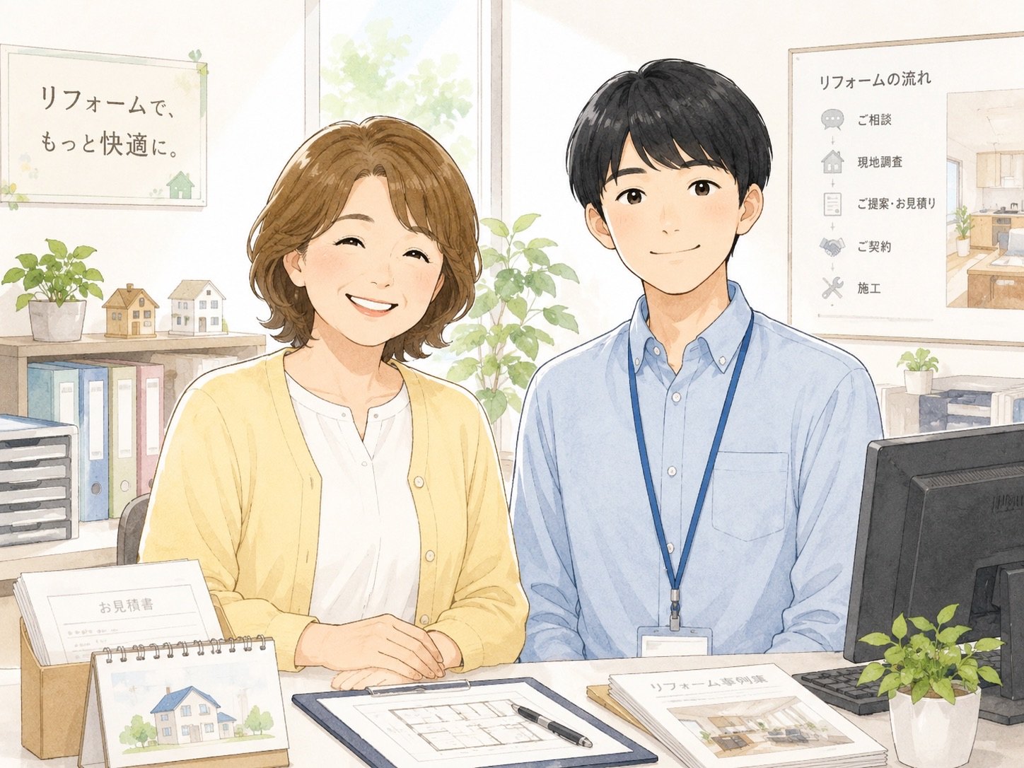 店舗で相談対応するスタッフのイメージ