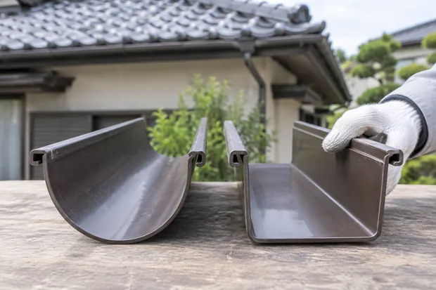 形状の異なる雨樋の比較