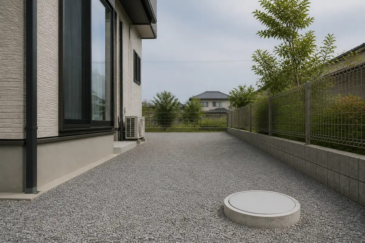 住宅の外まわりと排水桝