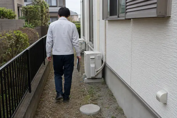 住宅の外周と屋外の排水桝