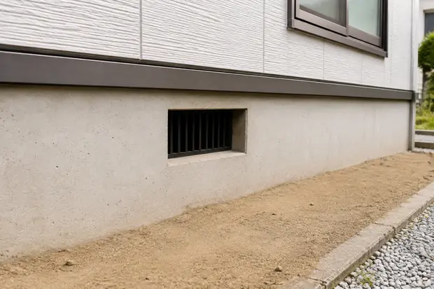 住宅の基礎まわりと床下換気口