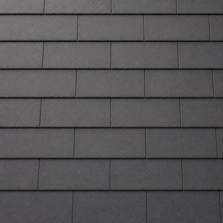 平らな板状のスレート屋根材がわかる一戸建てイラスト
