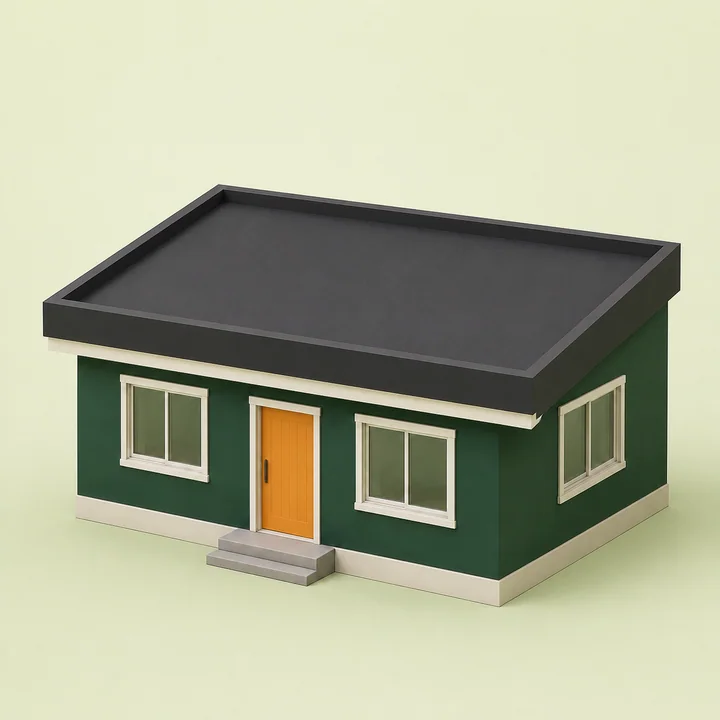 陸屋根の形がわかる一戸建てイラスト