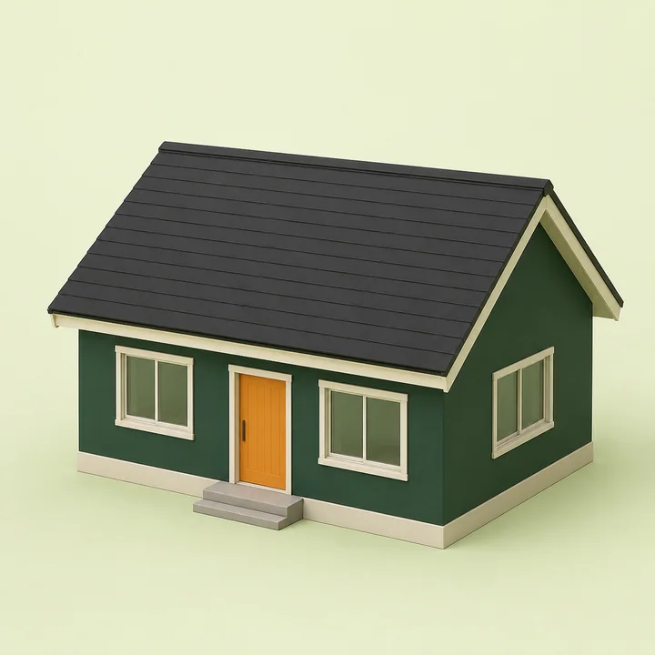 切妻屋根の形がわかる一戸建てイラスト